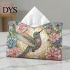Holiday Gift for Craft Lovers DIY Faux Diamond Art Painting Tissue Box, Leather Desktop Creative Gifts Children Holder Pouch, 5D Rhinestone Embroidery