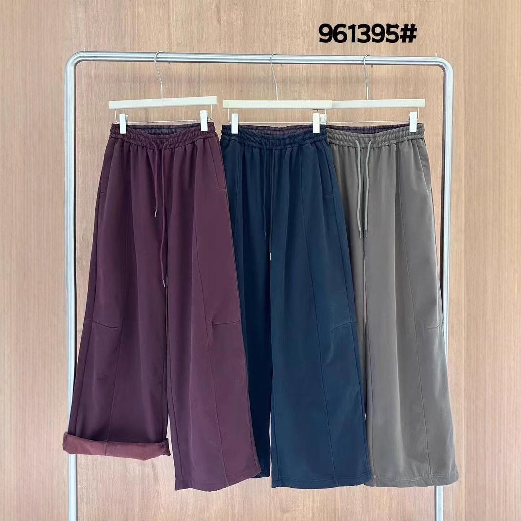 

Becabeau High Waist Korean Wide-Leg Trousers - Plus Size, Velvet, Winter Casual Wear Medium хакі