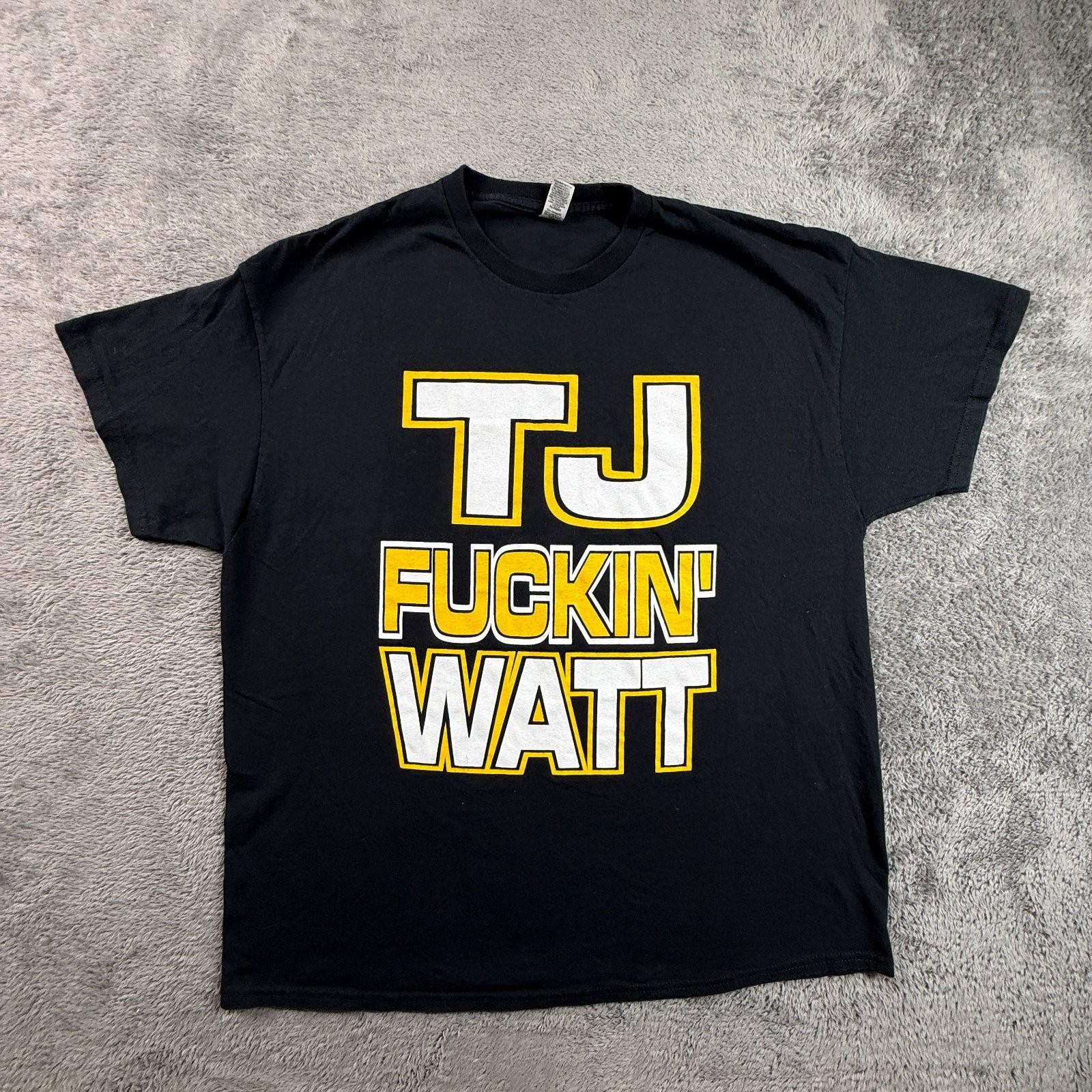 TJ Watt Pittsburgh Steelers Turn Down For Watt Black Mens L NFL Unisex T-Shirt XXXL