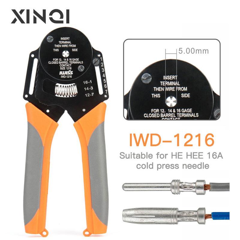 IWD-2630 IWISS Heavy Duty Connector Crimping Pliers Aviation Pin Crimper 0.05-0.128mm² 30-26AWG Four Core Shaft Point Pressure
