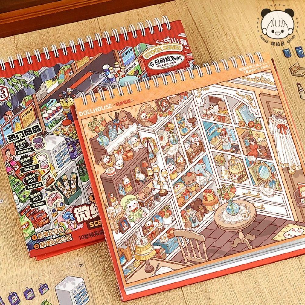 Layered Scene 3D Scenery Stickers Store Theme Stacking Sticker Book  Journaling
