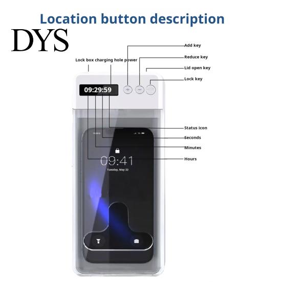 Cell Phone Locker Lock Box with Timer LCD Display Mobile Prison Prevent Addiction Transparent Adults Children Students Self-Discipline Tools