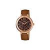 Sheen Series Crystal Watch Business Quartz Movement Leather Strap Women Watches Coffee SHE-3034GL-5A