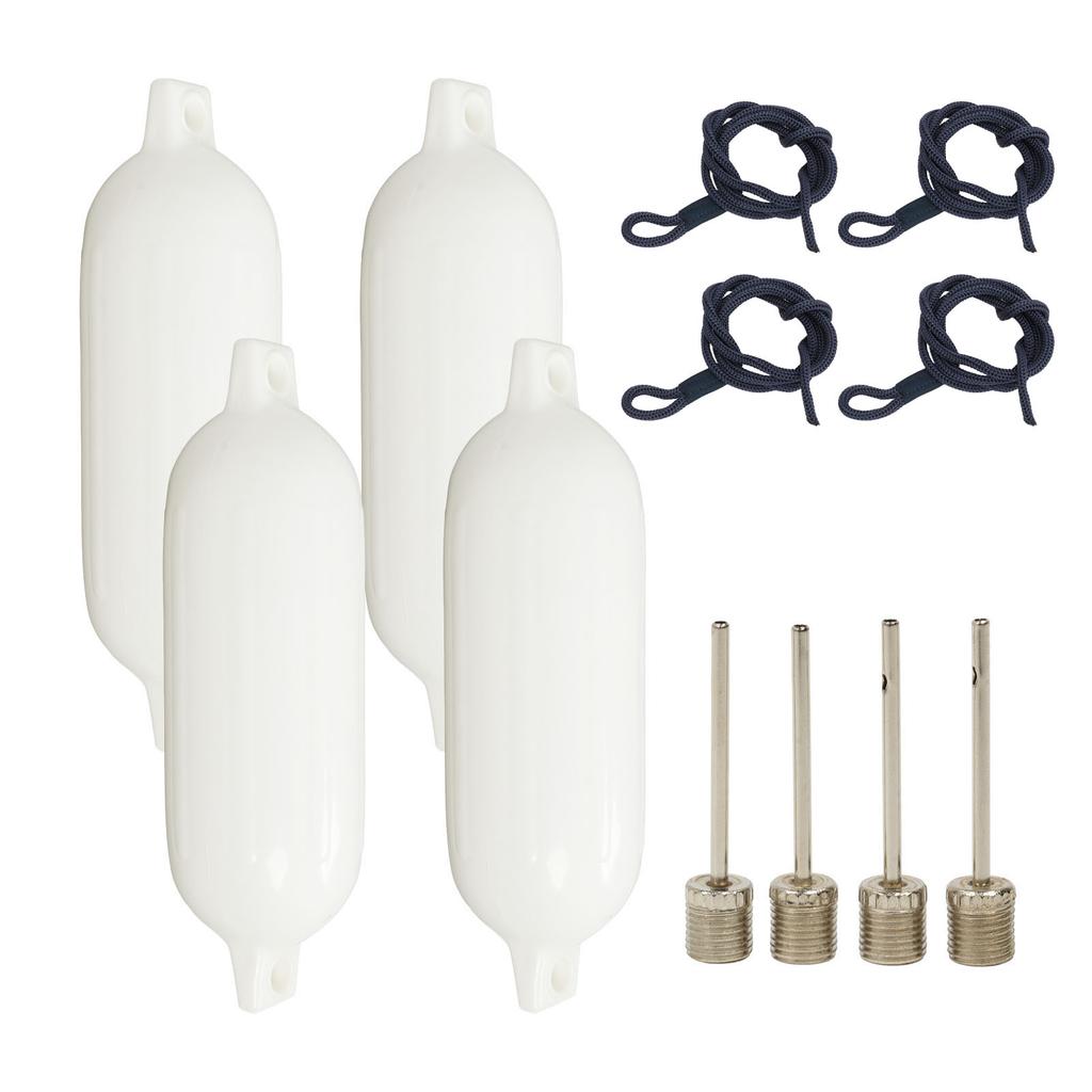 4PCS Inflatable Boat Bumper with 1.5m Rope Ribbed Buoys Docking for Yacht Pontoon Fishing Boats Marine Protection