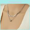Trendy 2024 Geometric Shaped Titanium Steel Layered Necklace For Men And Women