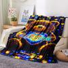 1PC Custom Name Forest Bear Heart Patterned Flannel Blanket Suitable For All Seasons for Home Decor Warmth and Comfort Gifts Holiday Present_lx