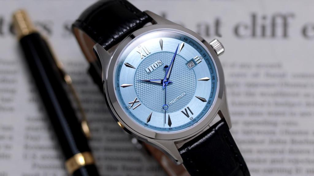 JIOS Automatic Domestically Genuine Leather MADE IN Sapphire Glass Blue X Blue Hands X Black Crocodile Embossed [JIOS] Japanese-made Watch, Watch,