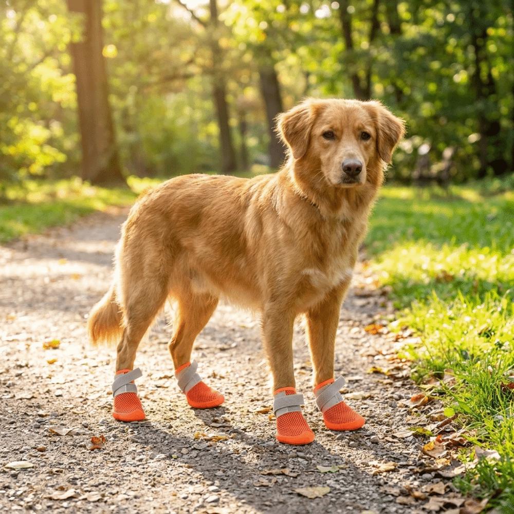 Breathable Dog Mesh Shoes Soft Summer Dog Shoes Anti Slip Dog Shoes for 4PCS/SET Spring Summer