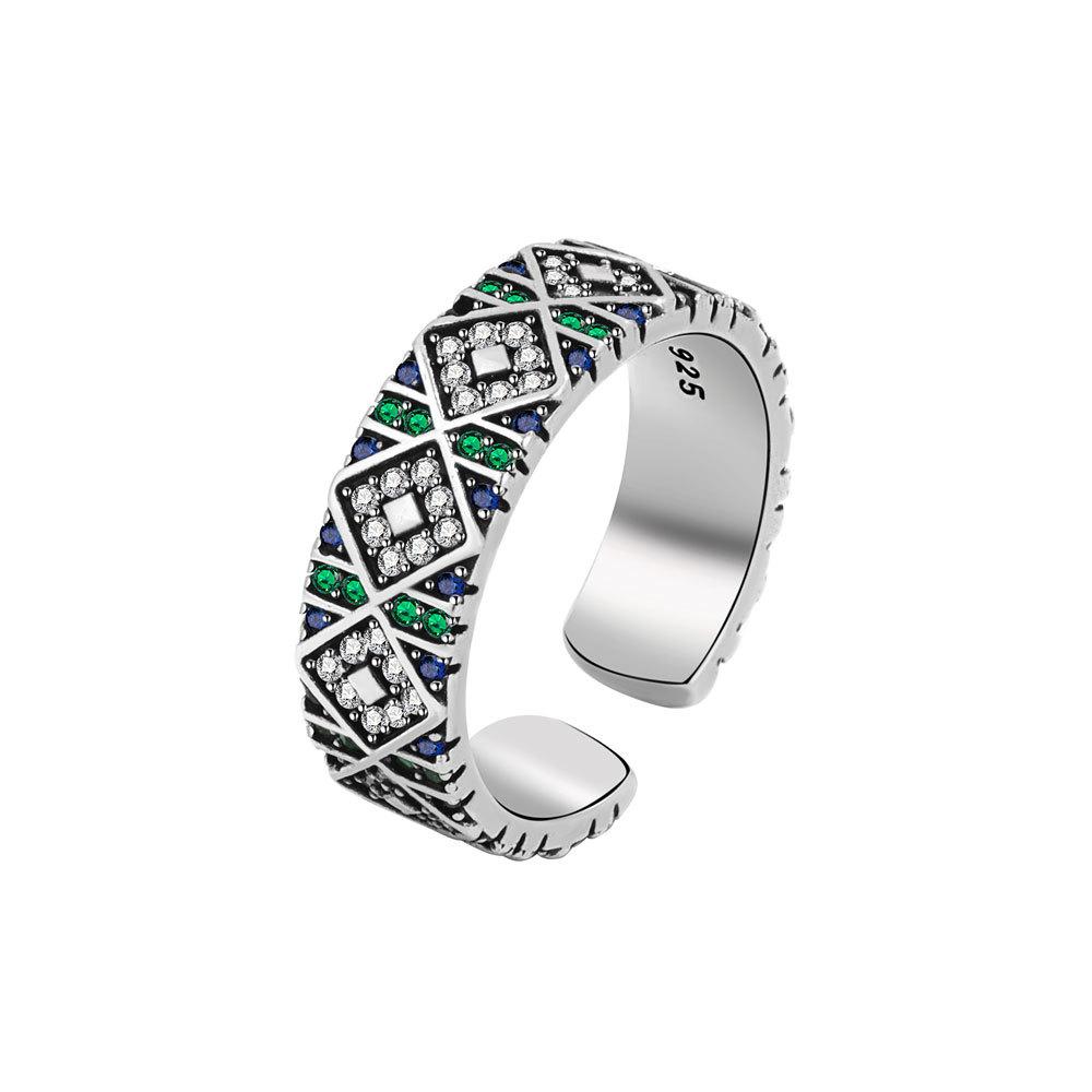 S925 Silver Angel Eye Ring With Iridescent Zircon Unique Light Luxury Design High End Fashion Jewelry For Women
