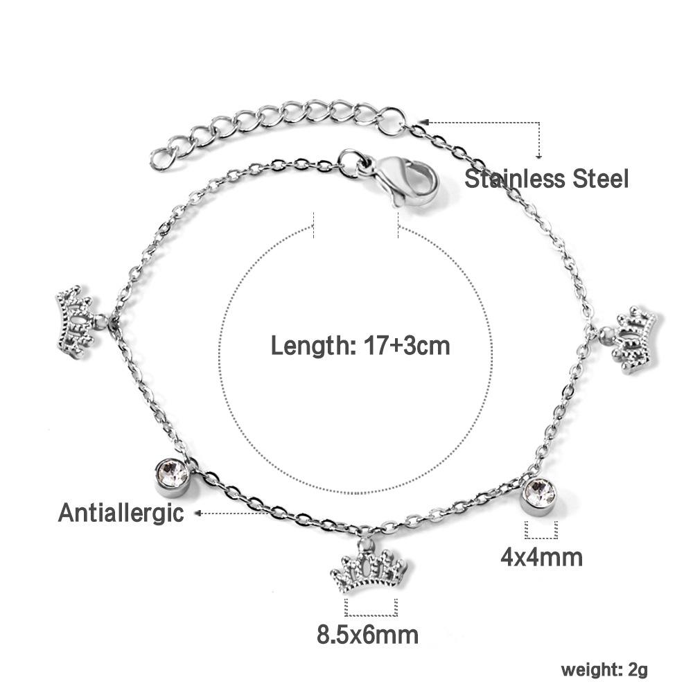 Bracelet Cute Sweet Butterfly Dragonfly Pendant with White Diamond Bracelet Stainless Steel Jewelry