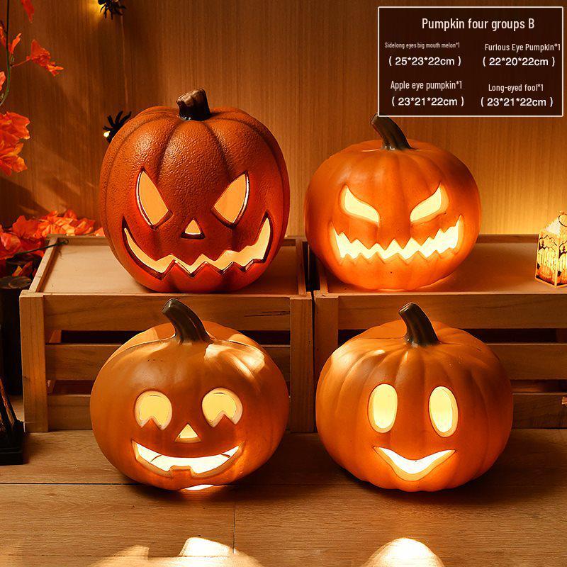 Halloween Light-Up Hollow Pumpkin Lantern for Outdoor Decor