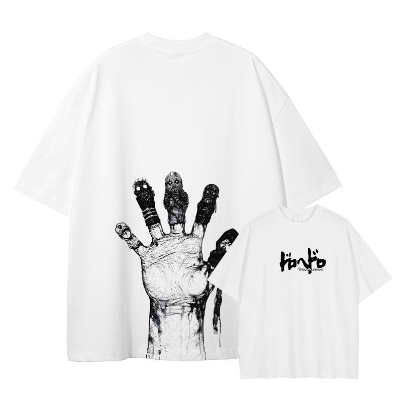 Anime Dorohedoro T Shirt Vintage Washed Caiman En Nikaidou T-shirts Oversized Streetwear Retro Fujita Tops Tees Men 100% Cotton