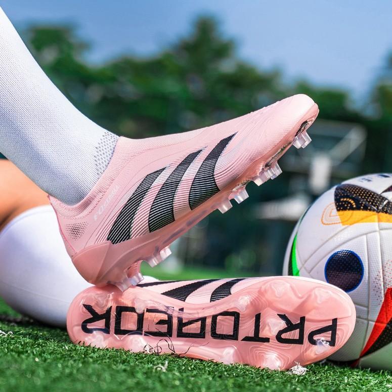 Foreign trade 2025 craft youth football boots student grass AG long spikes for men and women green shade training sneakers