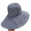 Women Sun Hat Striped Print Wide Brim UV Protection Hat Lightweight Breathable Summer Beach Basin Hat Versatile Accessory