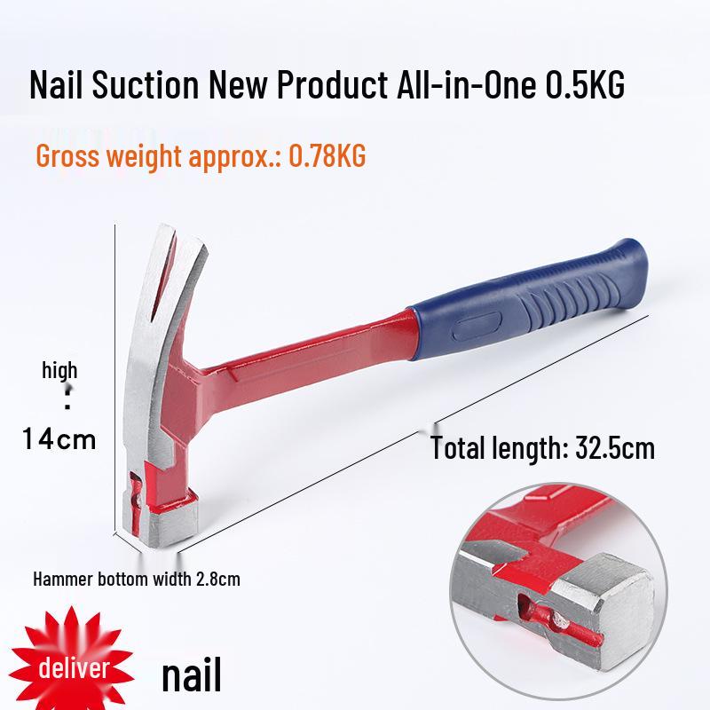 Multifunktions-Klauenhammer mit Brecheisen für Holzbearbeitung & Elektroarbeiten