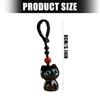 Ebony Wood Lucky Cat Keychain Handcrafted Natural Wooden Hanging Ornament Decoration for Keys Bags Backpacks