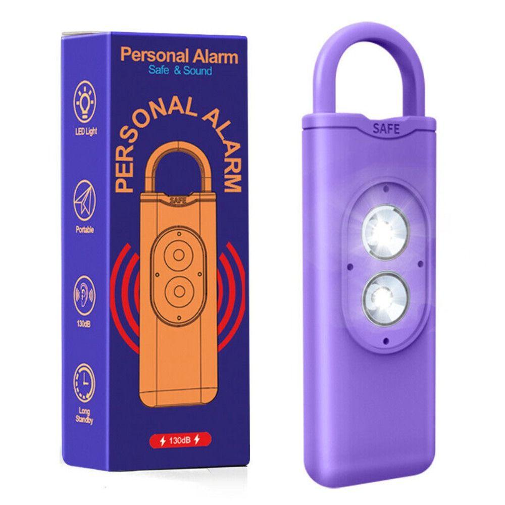 

Portable Self Defense Siren New with 130dB SOS ABS Safety Alarm Siren LED Light Personal Security Keychain Alarms for Women фіолетовий