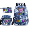 Rhythm Box Cartoon Large Capacity Starry Sky Student School Bag Sprunki Youth Backpack Three-piece Set D