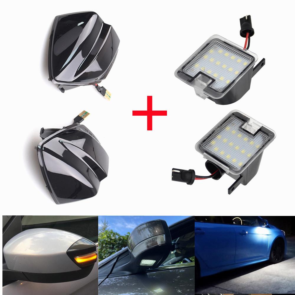 

Dynamic Side Wing Mirror Indicator Light Turn Signal Light and Puddle Light For Ford S-Max 2015- C-MAX Kuga C394 2008-2012 set