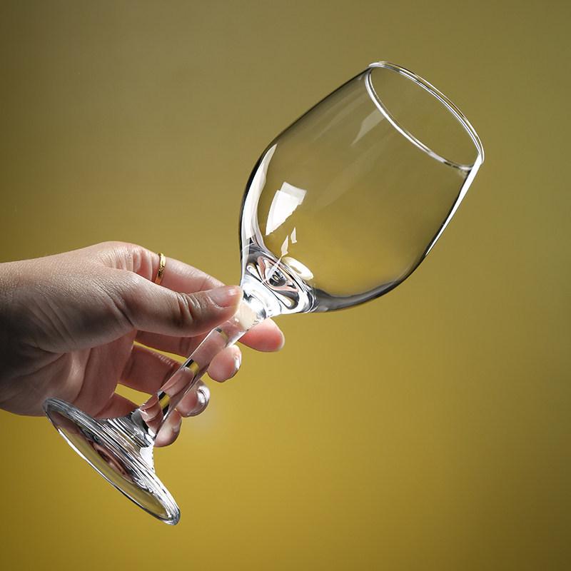 Set of 6 Tall Stem Red Wine Glasses - Elegant Light Luxury for Home Use, Champagne and Brandy Glasses, Creative Design