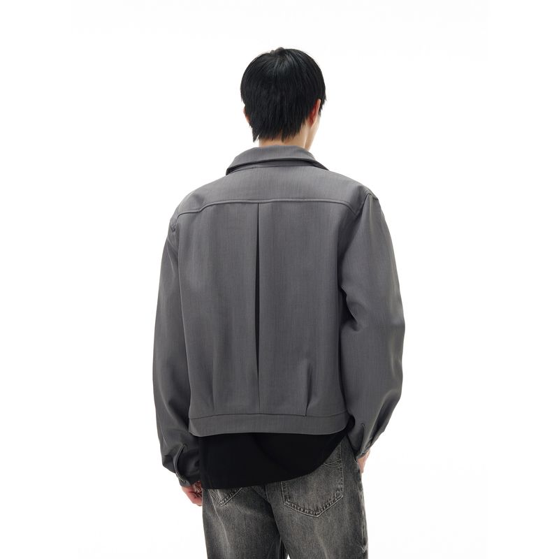 Kisko Classy American Padded Shoulder Cleanfit Short Suit Jacket Male Minority Simple All-Matchloose Coat