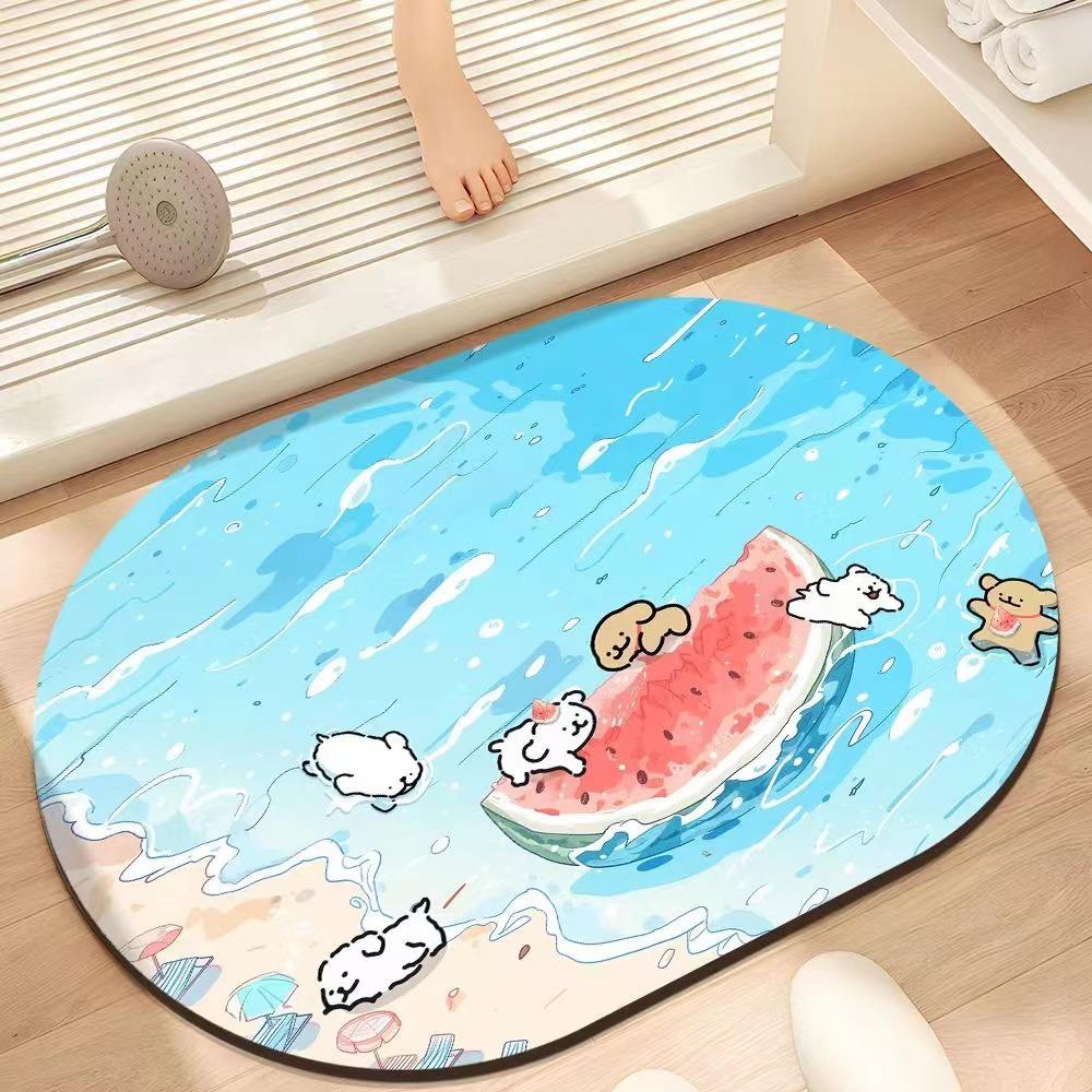 

Коврик для пола с изображением мультяшной собаки, для ванной комнаты, туалета, водонепроницаемый, быстросохнущий, мягкий, для ног, простой в использовании, нескользящий коврик для двери 30*50