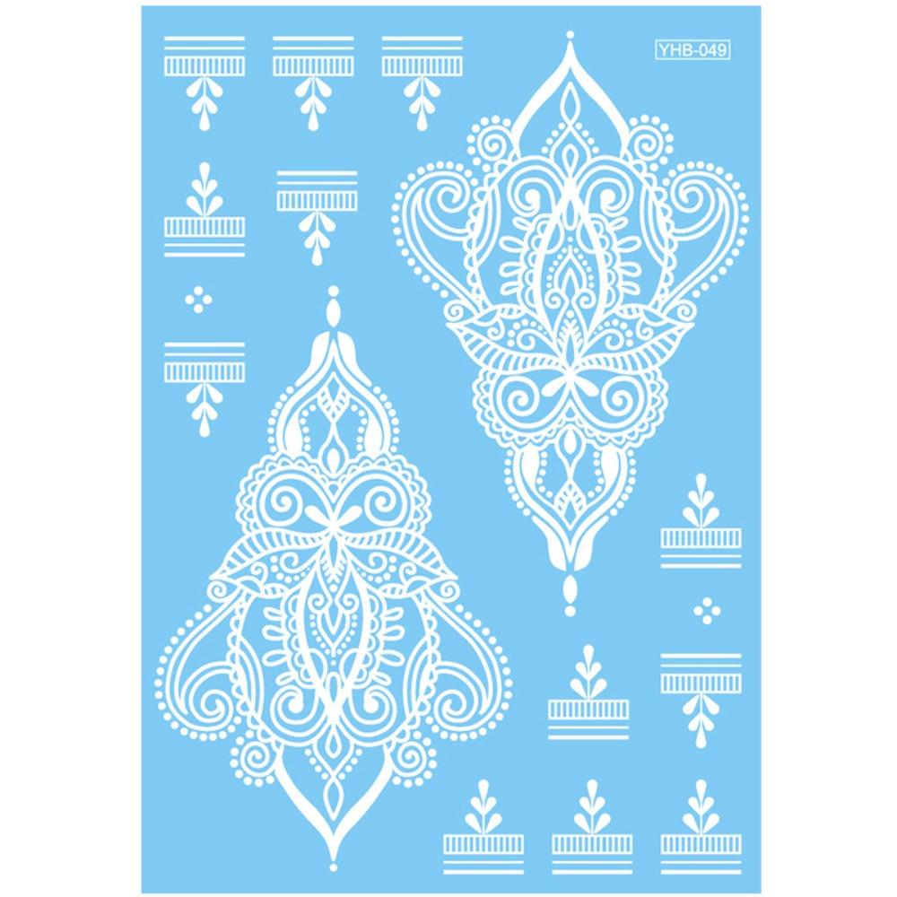 Lace Flower White Tattoo Stickers Long-lasting Butterfly Tattoo Stickers Women Men