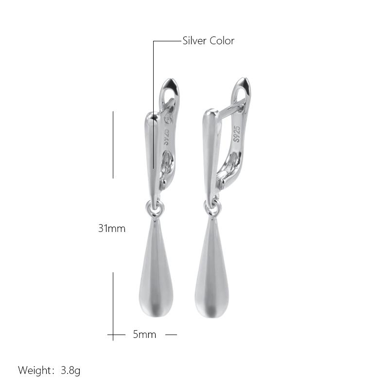 Fashion Glossy Dangle Earrings Rose Gold Simple Water Drop Long Earrings For Women High Quality Daily Fine Jewelry