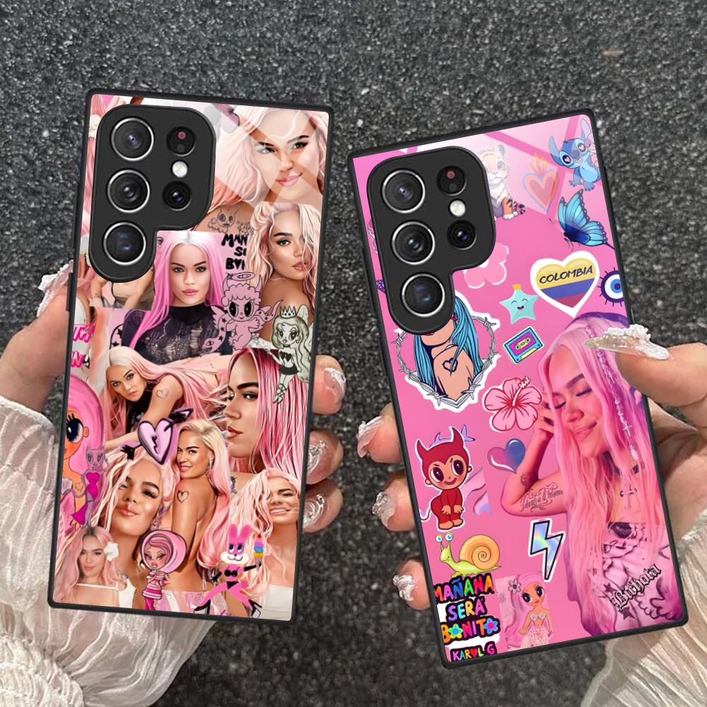 Karol G Latino Mobile Cell Phone Case for Samsung Galaxy S26 S25 S24 S23 S22 S21 S20 Note20 Plus FE Ultra Glass Colorful Cover