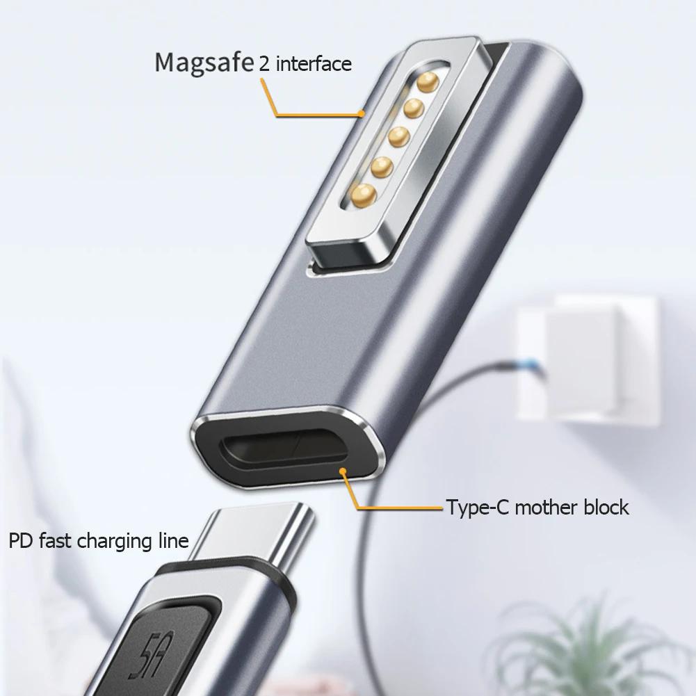 Type-C Female to Magnetic USB PD Fast Charging Adapter Connector Female to Magsafe 3 2 1 for Macbook Air/Pro Charging Adapter
