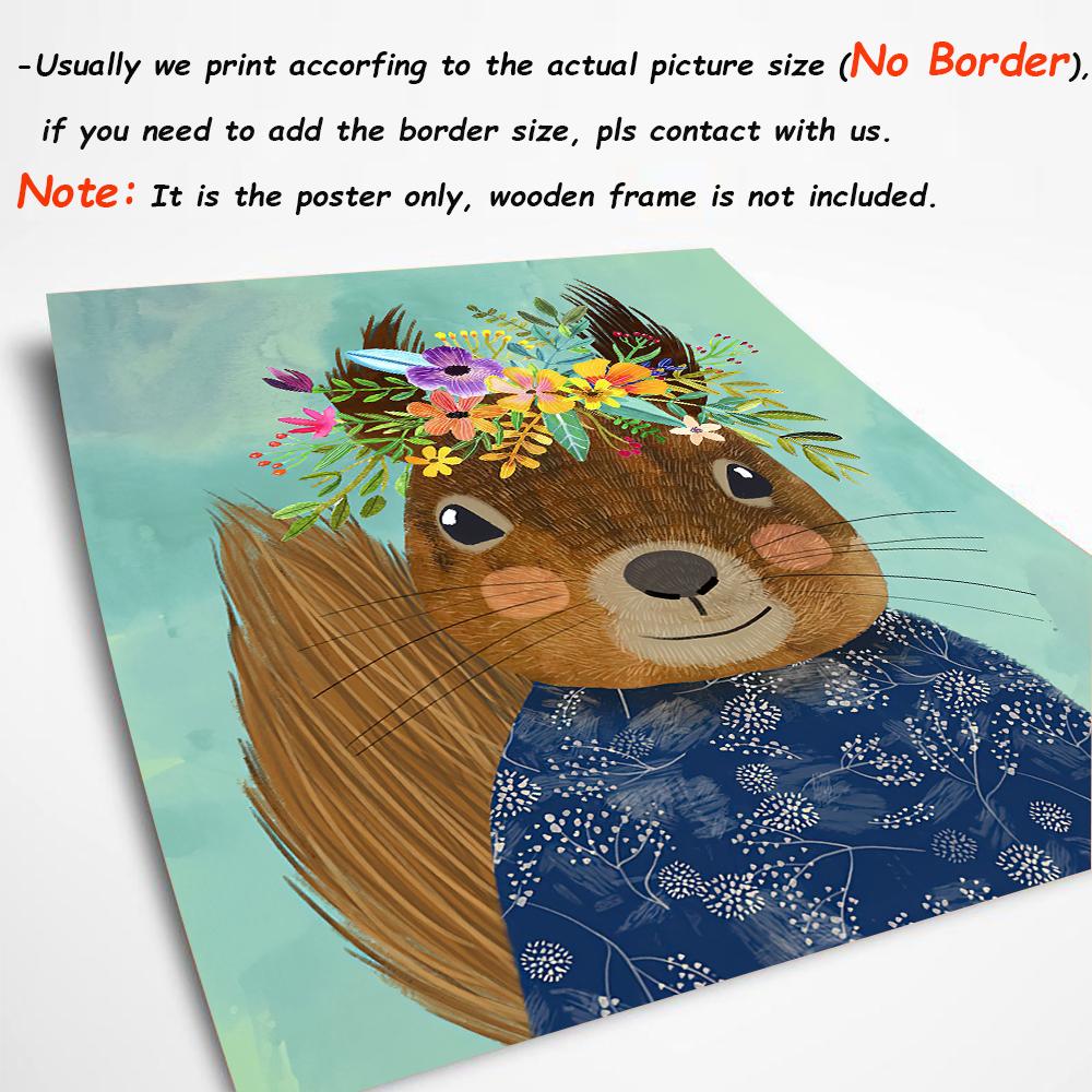 Panda Tiger Löwe Igel Bär Kinderzimmer Wand Kunst Leinwand Malerei Blume Aninmal Poster Und Drucke Bilder für Kinderzimmer Dekor