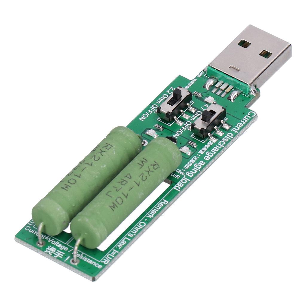 Mini-USB-Lasttester, Powerbank-Entladewiderstand mit 1 A, 2 A Stromknopf, 5 V DC