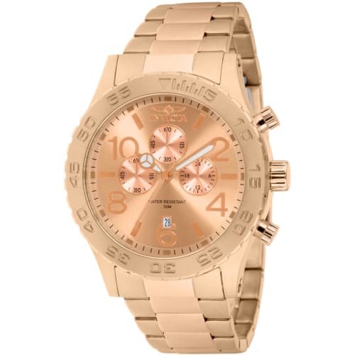 

Мужские часы Invicta 1271 Specialty Хронограф Розовый циферблат Покрытие из 18-каратного розового золота