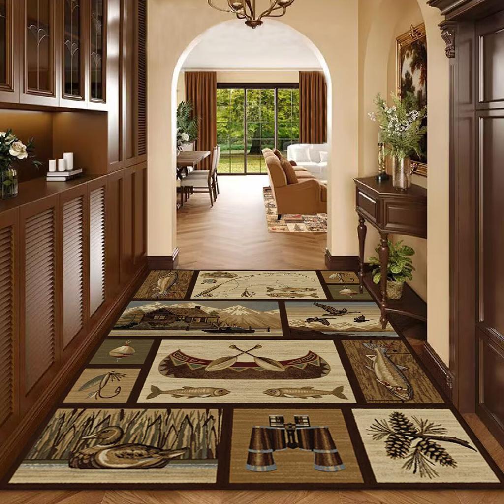 Retro Style Big Size Carpet Living Room Non-slip Animal Pattern Study Soft Decoration Rug Easy Clean Entrance Door Mat Lint-free