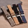 Vintage Suede Leather Watch Strap 20mm 22mm Contrast Stitching Quick Release Soft Snug Fit Replacement Strap