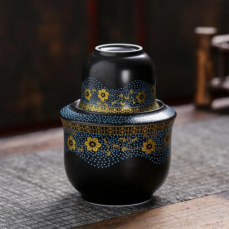 Wine Warmer Set 300ml Wine Jug 120ml Wine Glass Chinese Baijiu Ceramic Cup Household Kitchen Tableware