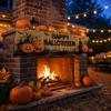 Halloween Mantel Scarf for Fireplace, Personalized Custom Decor for Living Room Kitchen, 78.7 19.6 Inches