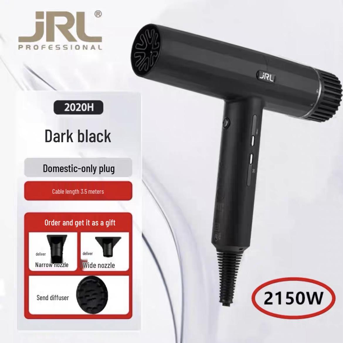 JRL FP2020H Ultra-light Negative Ion Hair Dryer - Professional High Power Styler чёрный