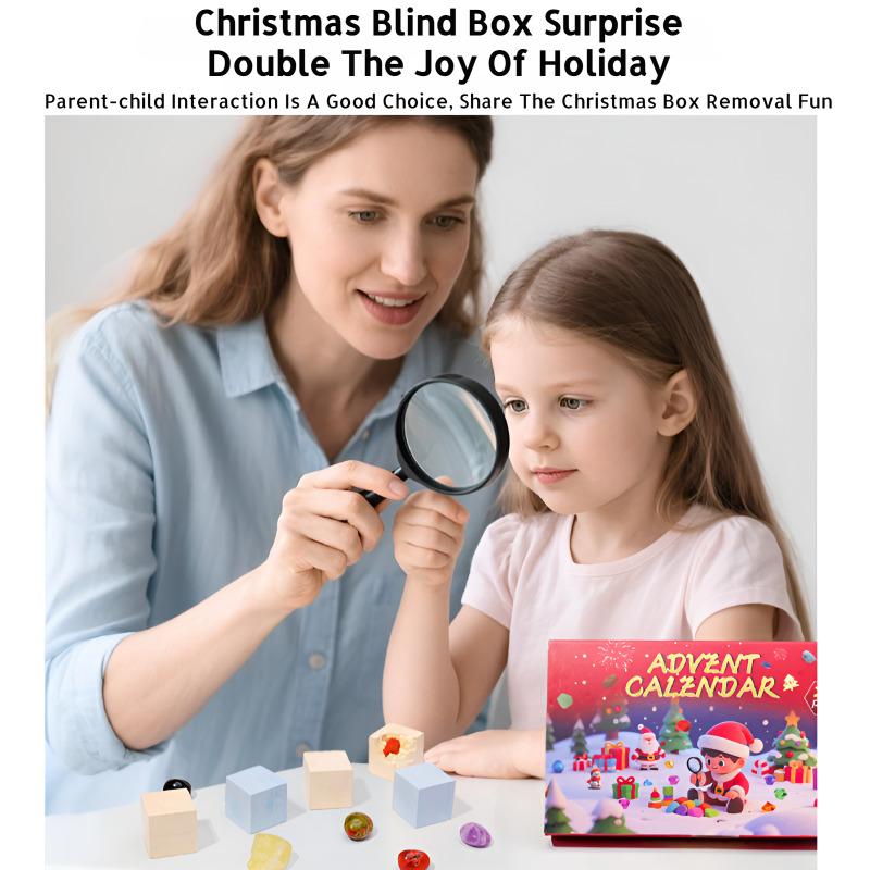 Natural Crystal Rough Gemstone Mining Children's Christmas Advent Calendar Set