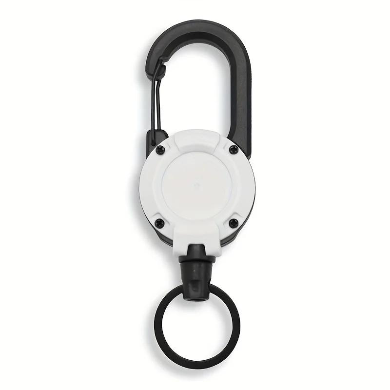Reel Key Holder Carabiner Key Tool Chain Stretchable, Strap, Durable, Strong Fall Prevention Perfect for Fishing and Climbing