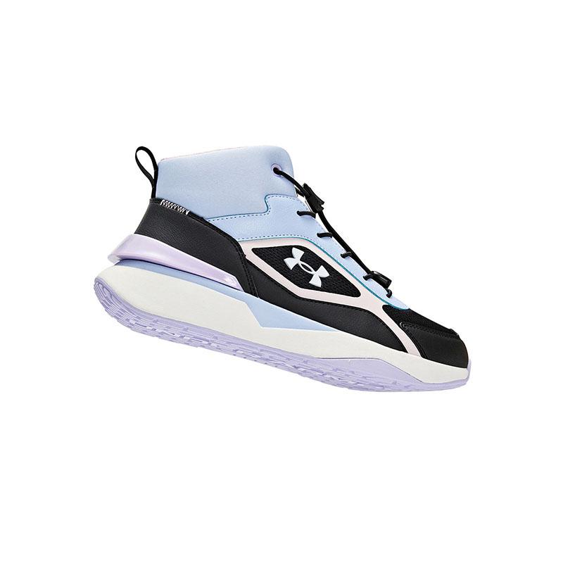 Under Armour Kids Lifestyle Series Fashion High-Top Casual Shoes Kids Sneakers Black Blue 2441304