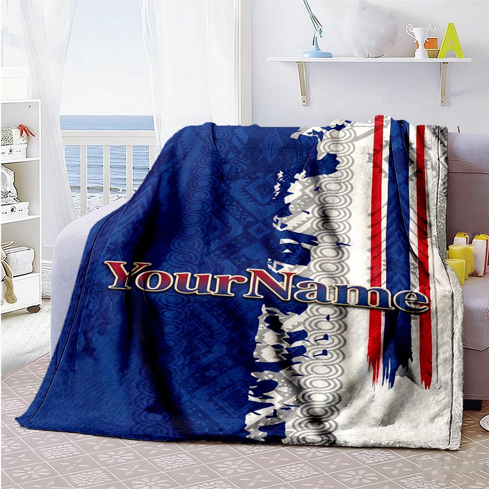 Ethnic Tribal Patterns Customize Text Blanket Cozy Personalized Blanket Durable Comfort for Couch Living Room Chair Sofa Ideal for All Seasons