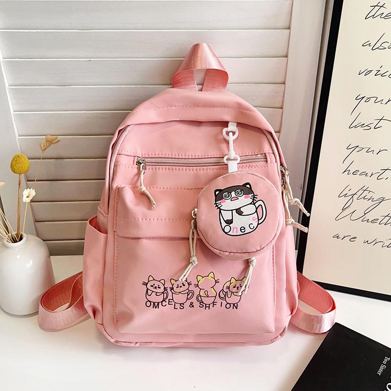 Schoolbag Cute cartoon two-piece set Large capacity backpack School bag Kindergarten backpack Printed cartoon casual canvas backpack