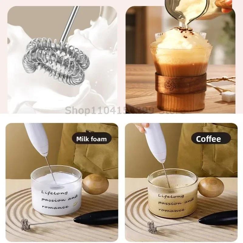 Wireless Milk Frother Electric Type-C Handheld Blender Stainless Steel Mini Coffee Maker Whisk Mixer for Coffee Cappuccino Cream