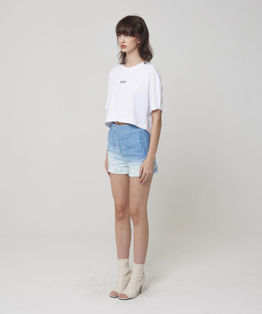 Meuameu Logo Wide Crop T-Shirt