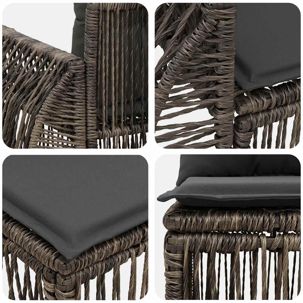 Garden Sofa Set 12 Pcs Grey and Dark Grey Poly Rattan