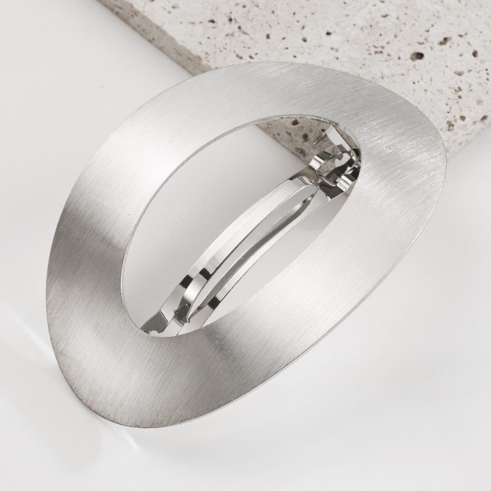 Minimalist Japanese-Korean Style Geometric Metal Spring Clip for Half Ponytail Hair Accessory