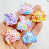 10Pcs Cute ResinMixed Rainbow Cartoon Cat Flatback Figurines - for Scrapbooking, Wedding Decor & DIY Jewelry Making Accessories