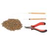 Hair Extension Tool Kit Micro Silicone Rings Bead with Pliers Pulling Hook Crochet Hair Styling