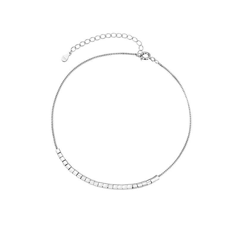 Square Cube Anklet Women's Leisure Niche Design Light Luxury Versatile Simple Foot Jewelry